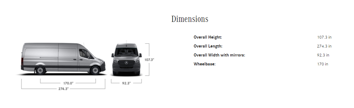 2021 new sprinter van specs